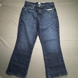 A New Day Jeans Womens Size 16 33R Dark Wash Bootcut Stretch Cotton Blend